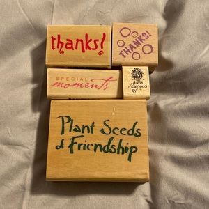 Set of 5 sayings rubber stamps